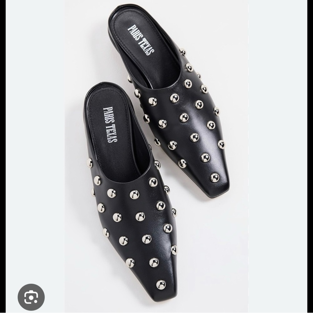 New in box, Paris Texas Studded Calf Leather Belle Sabot 25 - Mules